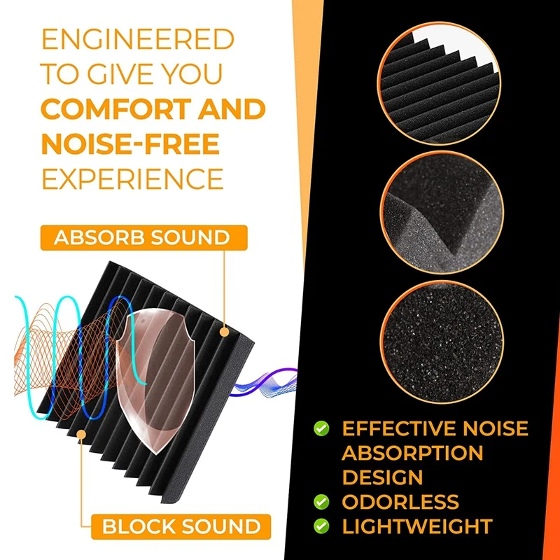 

24 Pack Acoustic Panels - 2Inchx12inchx12inch Acoustic Foam Panels Sound Absorbing Panel For Wall Home,Studio And Office