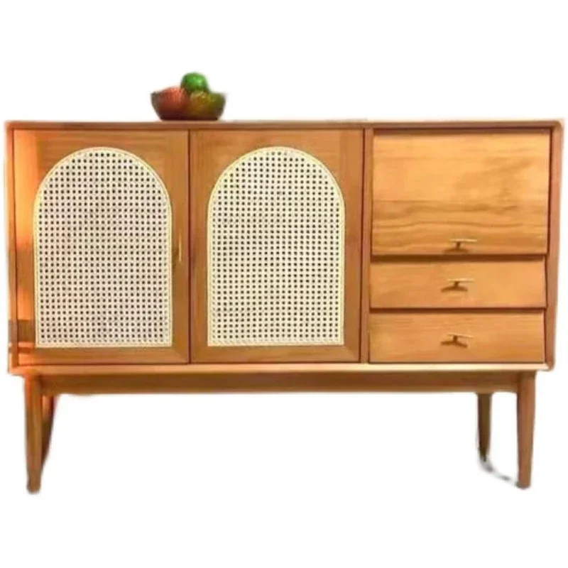 Скандинавский маленький средневековый сервант из ротанга современный