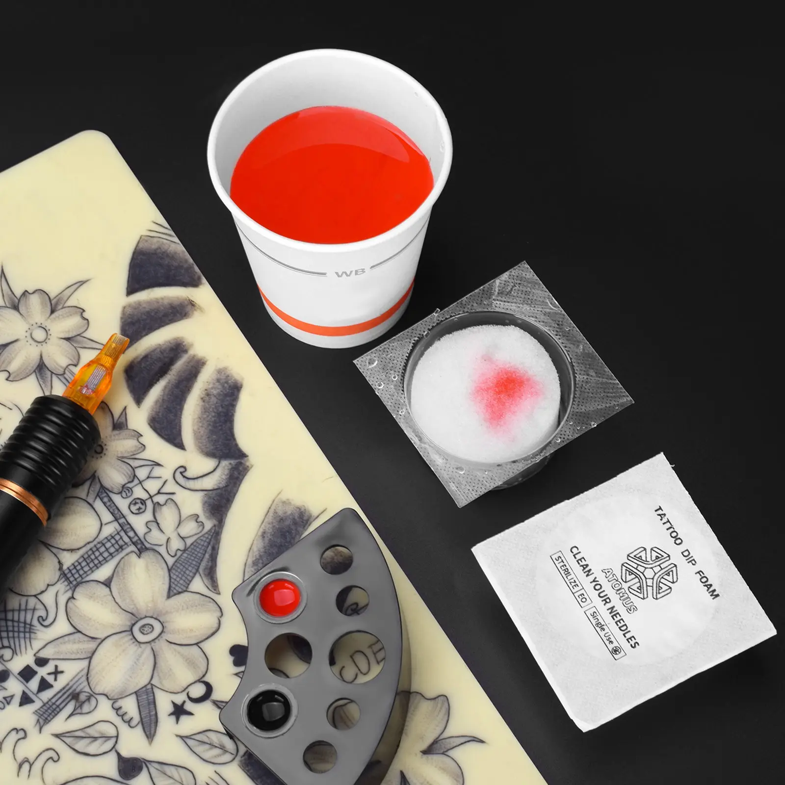 Одноразовые тату-иглы губки для чистки татуировок 6/12 шт.