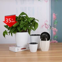 1pc smlxl lazy flower pot flowerpot imitation porcelain series plastic self watering pot garden flower pots planters