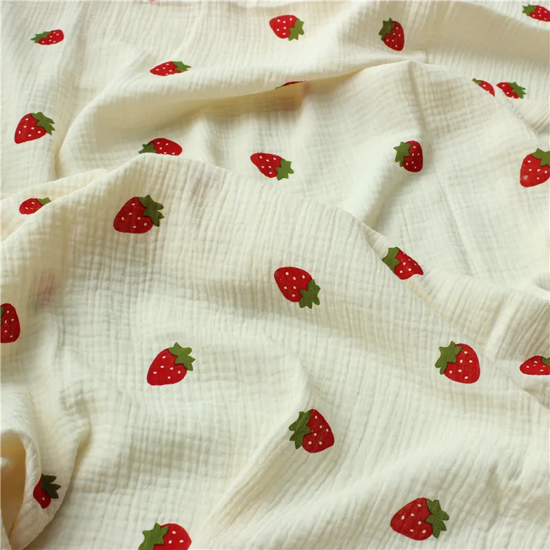 

50x135cm Gauze Double Layer Cotton Crepe Infant Blanket Fabric Home Clothes Pajama Fabric 100% Cotton