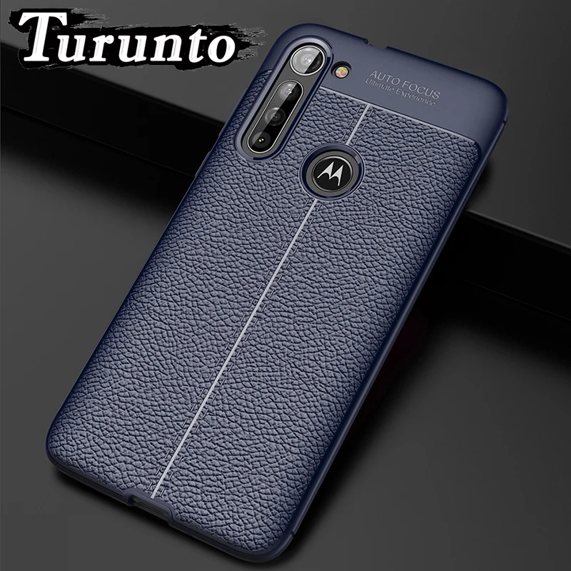 Противоударный чехол для MOTOROLA G8 G7 Power Plus Play кожаная текстура Мягкая силиконовая