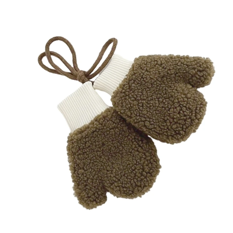 1 пара теплых перчаток из овечьей шерсти для детей зимние варежки мягкие перчатки