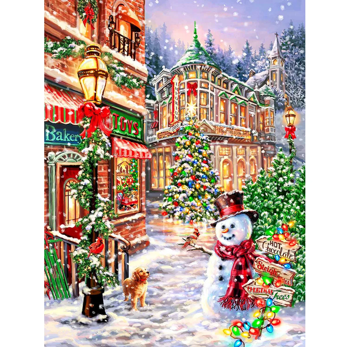 

Sunature 5D Full Square Round Drills Snowman Xmas Tree Diamond Painting Poured Glue Canvas