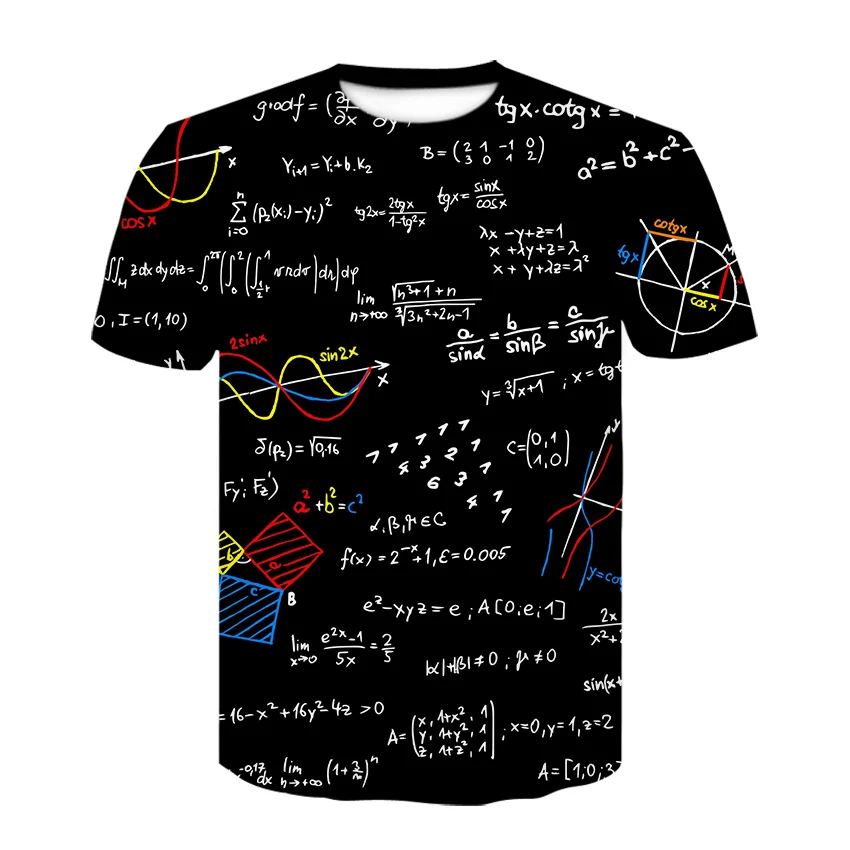

Лидер продаж, забавная Мужская футболка с математической формулой, 3d печать, модная женская футболка с круглым вырезом и коротким рукавом, математическая футболка, повседневный топ в школьном стиле