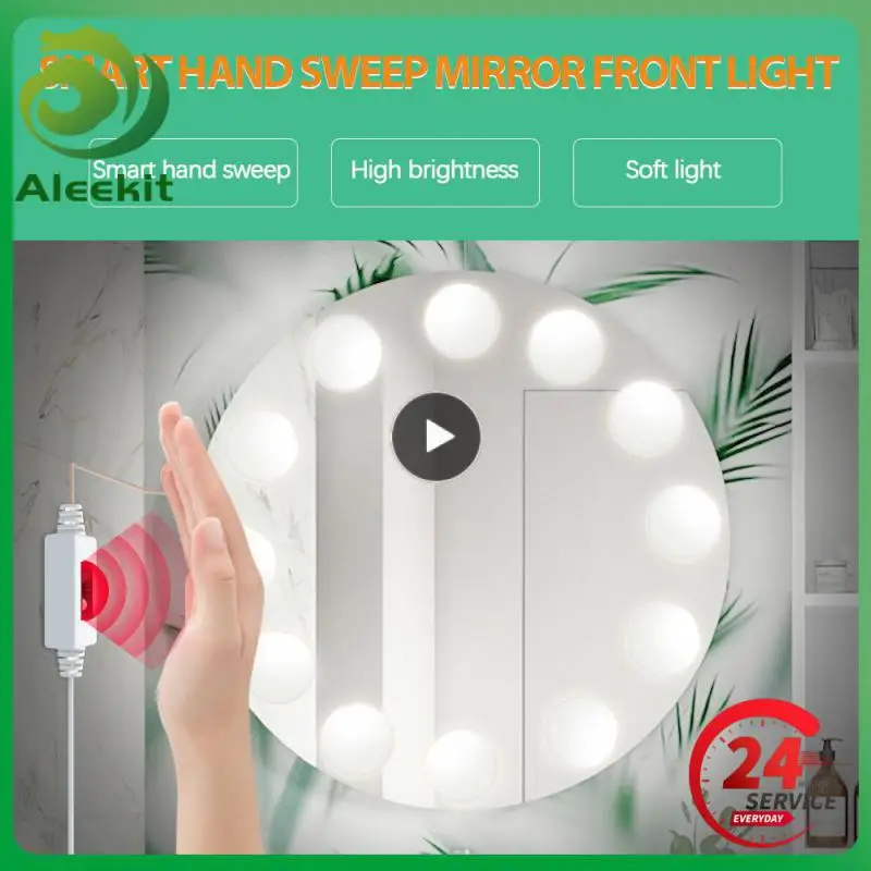 

LED Light Bulb Wall Lamp Makeup Mirror Light Hand Sweep Sensor Switch Light String Waterproof Dimming USB Mirror Front Light