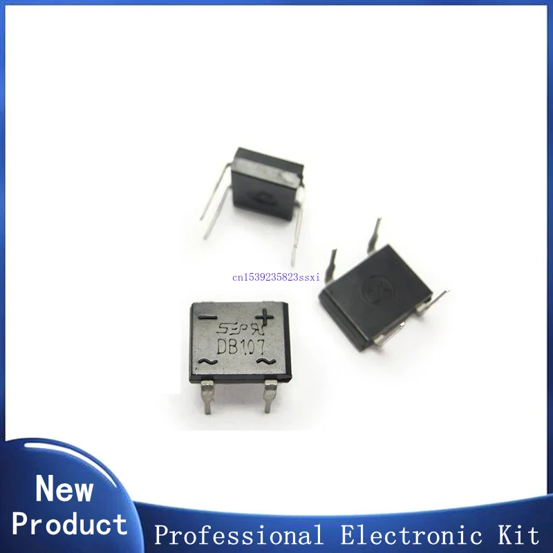 

50PCS/lot DB107 DIP4 diode bridge retifica 1A 1000V Single Phases Diode Rectifier Bridge electronica componentes