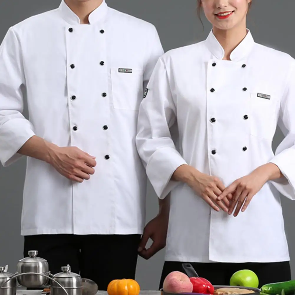 

Breathable Chef Shirt Pocket Hotel Chef Uniform Breathable Cook Uniform