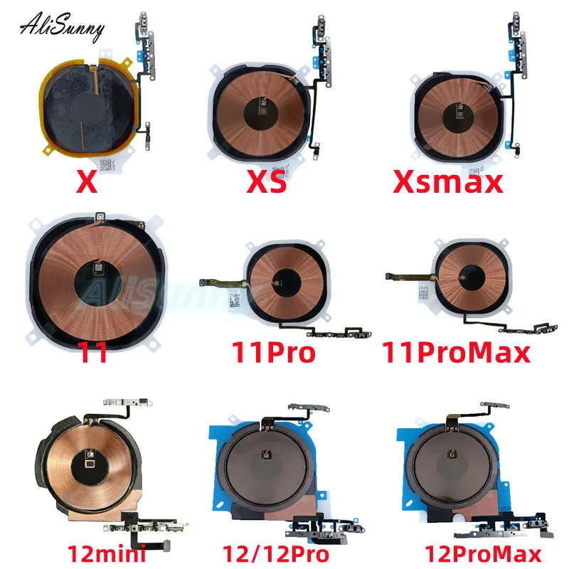 1pcs Беспроводная зарядная катушка с гибким объемным кабелем для iPhone 11 12 Pro Max X XR XS Зарядное устройство панель наклейка WPC Pad Детали.