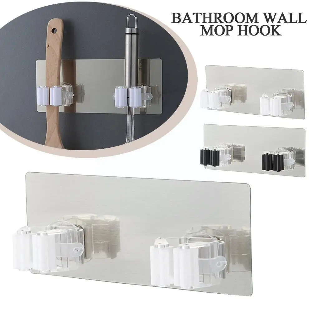 

Adhesive Multi-Purpose Hooks Wall Mounted Mop Organizer Kitchen Broom Strong Hanger Hook Bathroom Rack Hooks Brush Holder K1O6