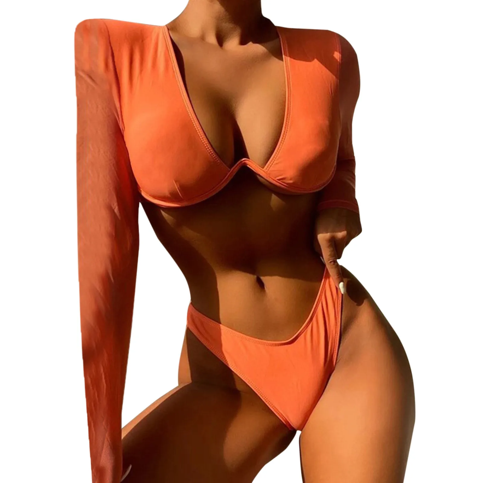 

Цельный купальник-бикини, Цветной купальник, Женская однотонная купальная одежда с вырезами, танкини, искусственная купальная одежда, купа...