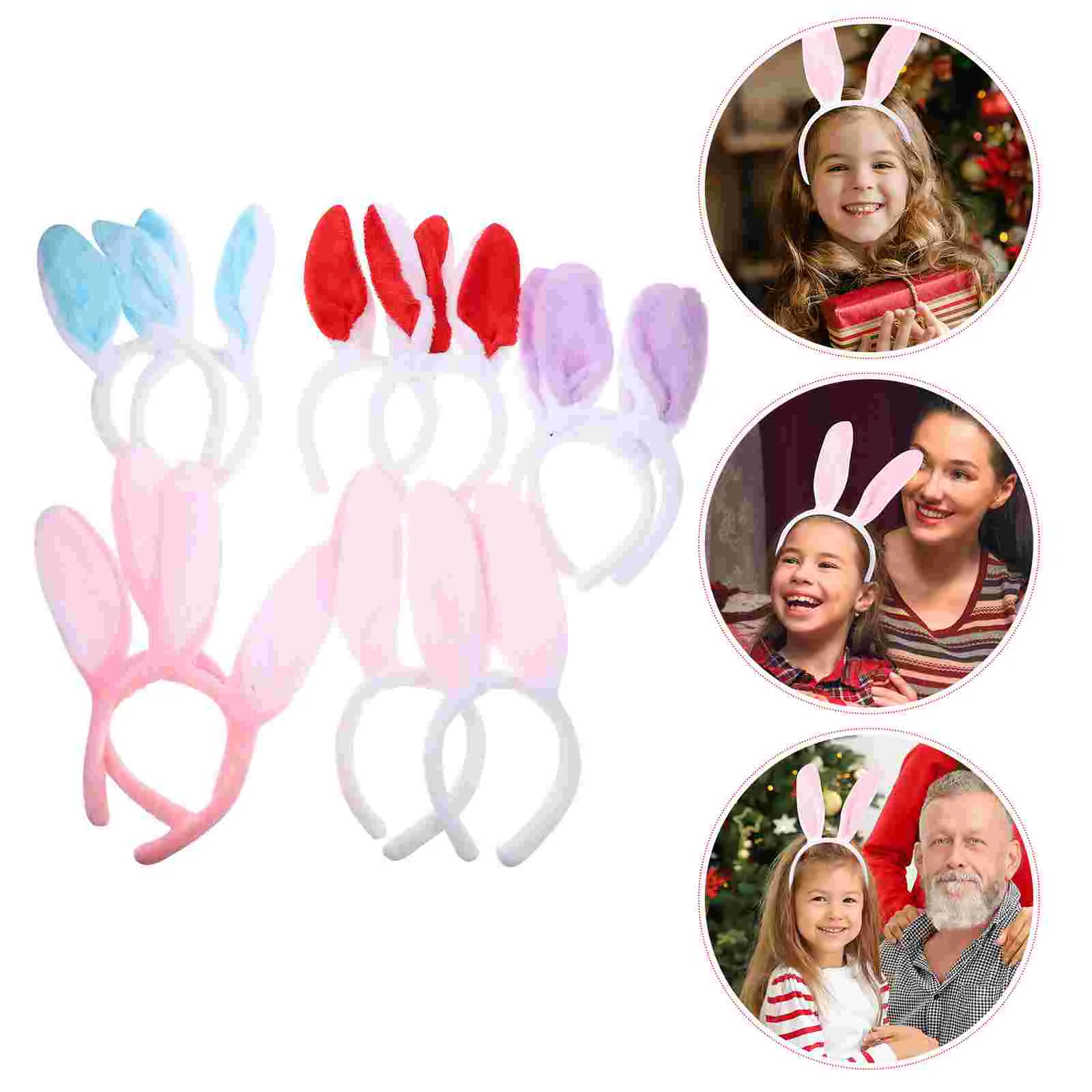10 Pcs Easter Headband Kids Satin Bonnet Plush Ear Bunny Rabbit Party Dress Costume Girl Costumes Girls Baby Ears White