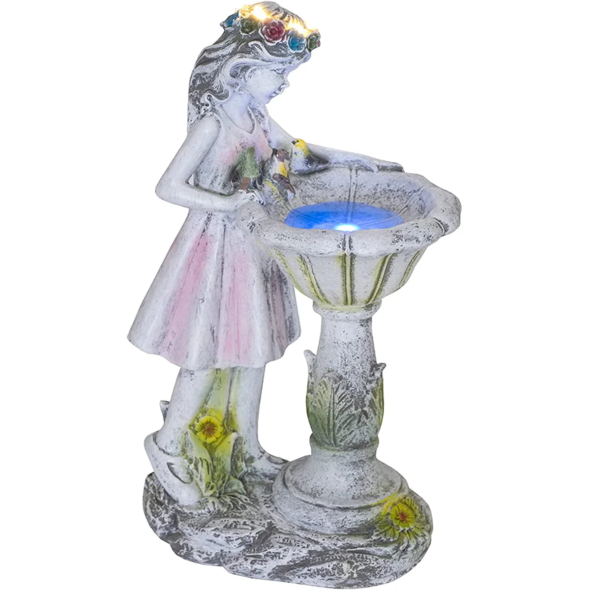 

Цветочная сказочная статуя на солнечной батарее, уличный декоративный светильник, водонепроницаемая Статуэтка ангела, настольное украшен...
