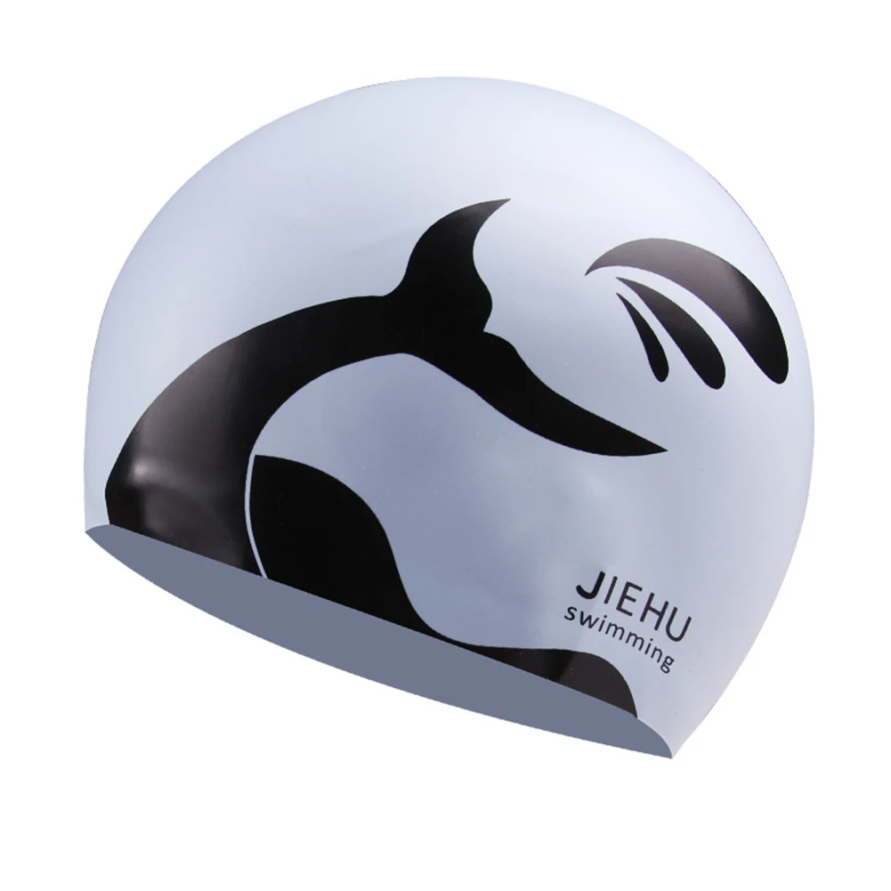 

Women Men Beach Hat High Elasticity Sports Travel Swimming Cap Silicone Lightweight Printed Adult Waterproof Diving Protection