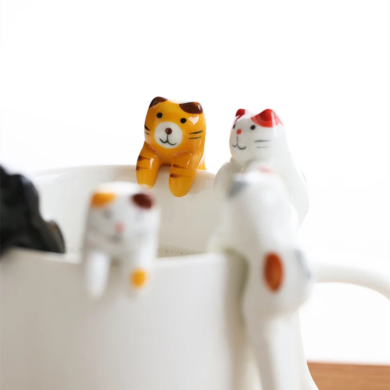 Креативная кошка ложка подарок милые кошки керамическая мультяшная подвесная
