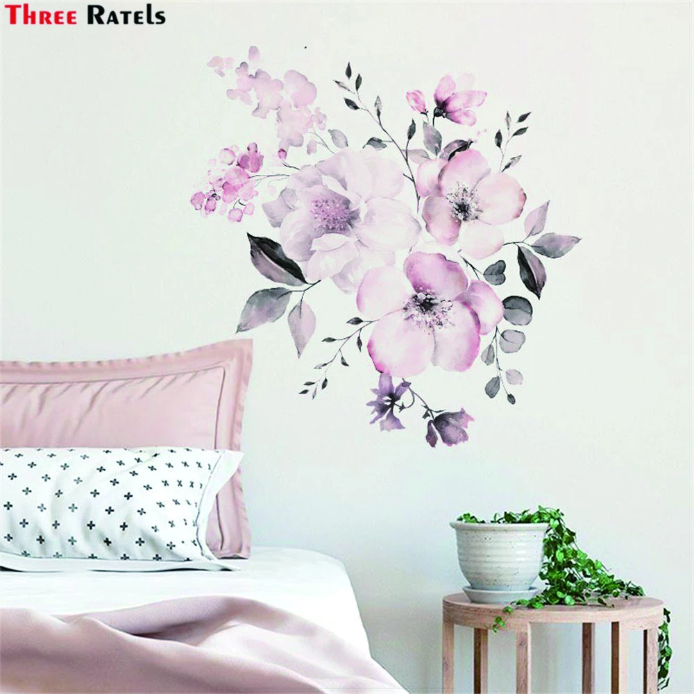 

Наклейки на стену в виде розовых цветов