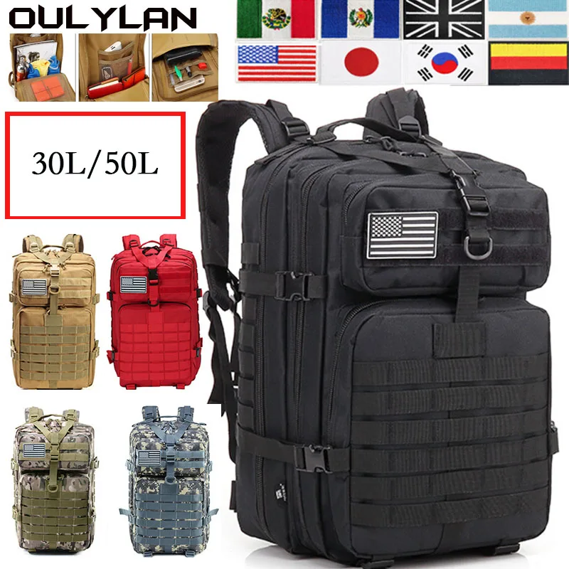 

Oulylan 30L/50L Military Tactical Backpack 900D Nylon Waterproof Rucksacks Outdoor Sports Camping Hiking Trekking Hunting Bag