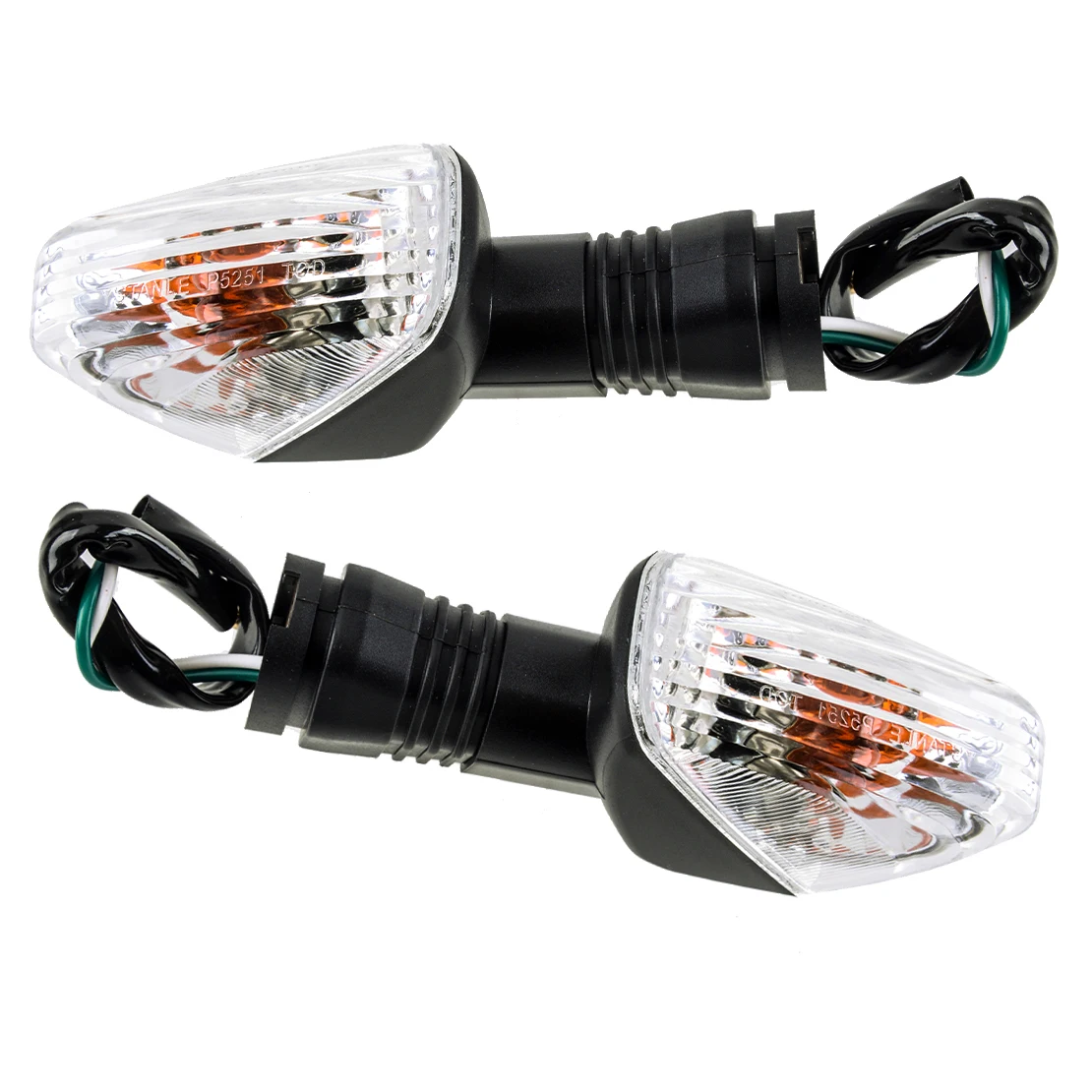 

DWCX 2Pcs Motorcycle Front Rear Turn Signal Light Signal Lamp Indicator Fit For KAWASAKI ZX-6RR KLE500 KLE650 Z750S Clear Lens