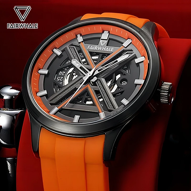 Fashion Men's Luxury Watch Famous Brands Mark Fairwhale Sports Waterproof Automatic Mechanical Wristwatch Man Gift Free Shipping