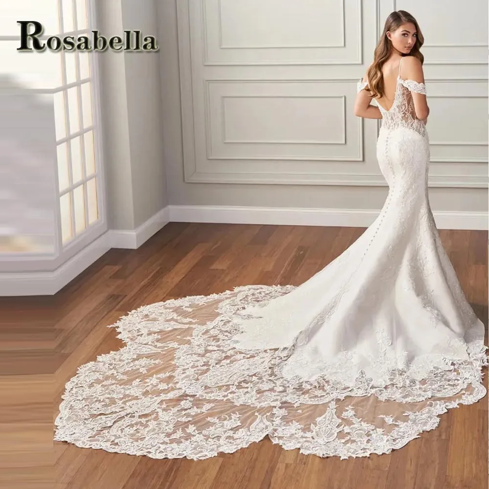 

ROSABELLA Luxury Cutout Mermaid Wedding Dresses For Women Appliques Bridal Gown Vestidos De Novia Brautmode Personised Plus