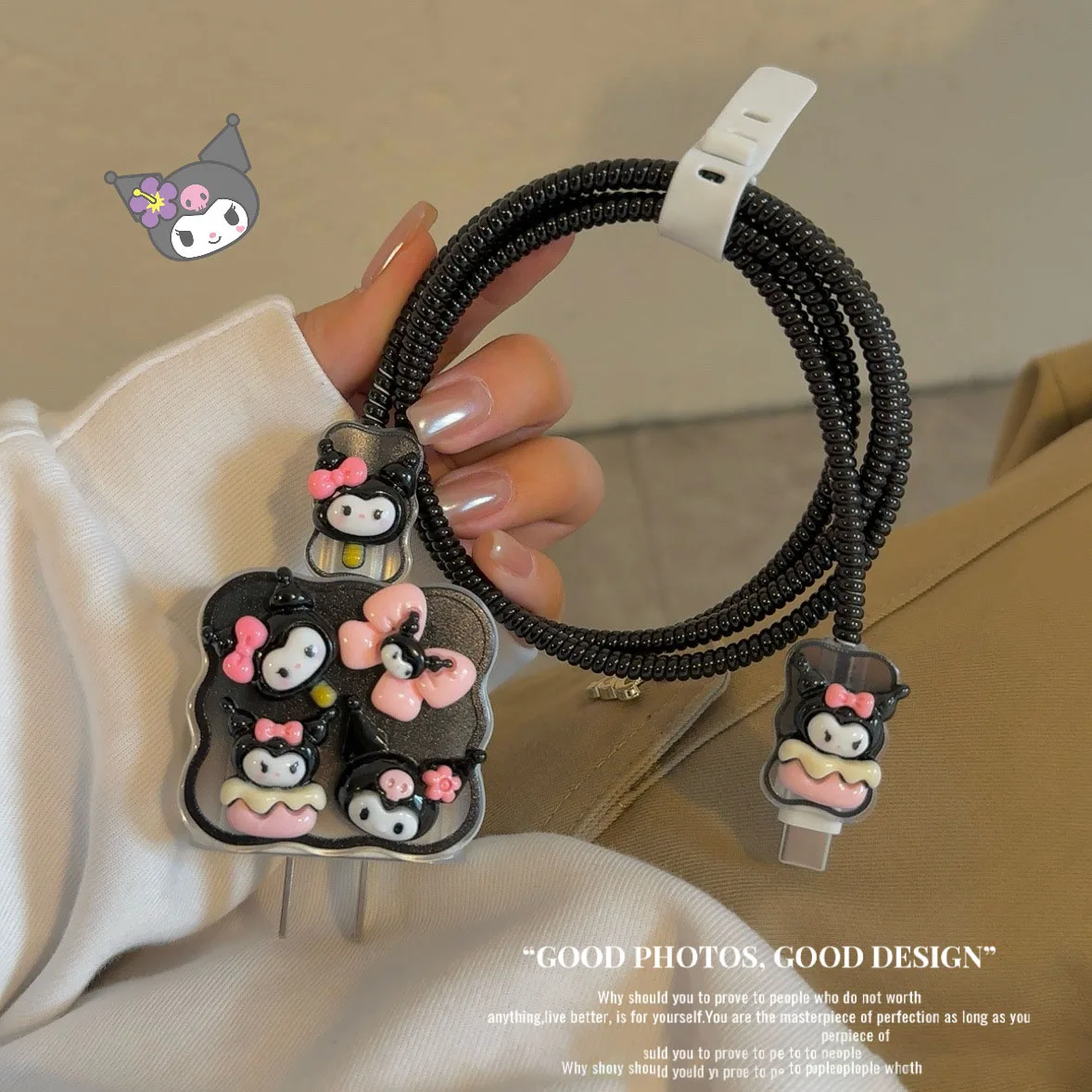 4 шт./компл. Sanrio Kuromi защитный чехол для кабеля передачи данных 18/20 Вт Iphone 15 14