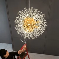nordic dandelion crystal chandelier light luxury ceiling chandelier for living room kitchen dining room indoor lighting