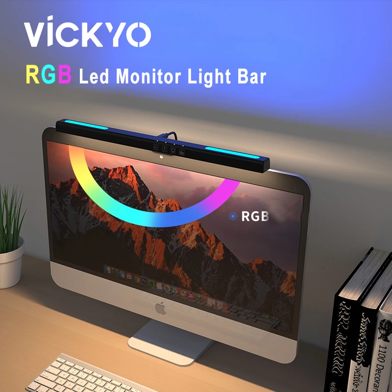 

VICKYO Led Monitor Light Bar With Timing Computer Desk Lamp RGB Dimming Screen Eye Caring Monitor Hanging Lamp For Reading Study