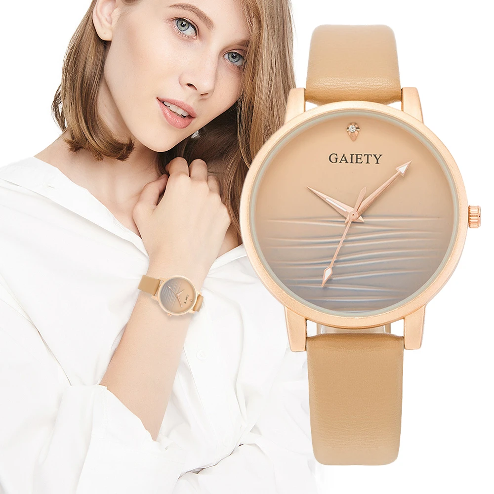 

Elegant Simplicity Ladies Dress Wristwatches Women Fashion Watches Luxury Casual Gradient colours Female Quartz Leather Clock