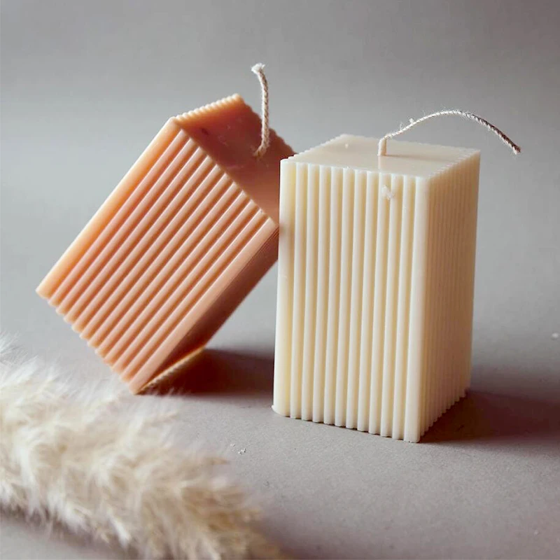 

Long Pole Stripe Candle Mold DIY Handmade Geometric Spire Aromatherapy Candle Holder Plastic Molds Home Party Decor Tools