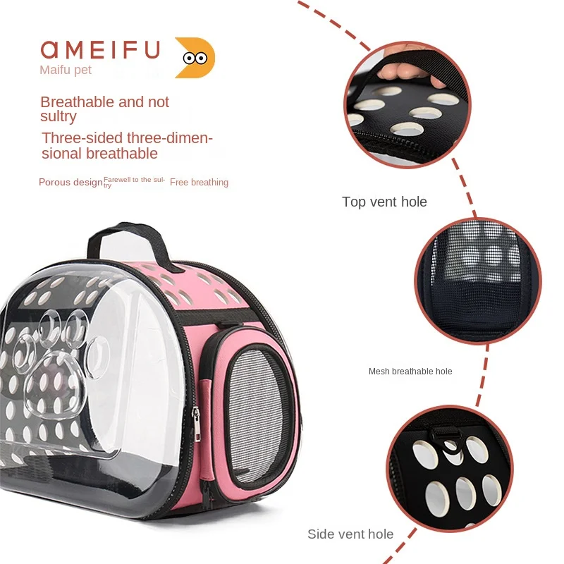 Pet Takeaway Bag Rabbit Cat Dog Portable Foldable Bag Crossbody Portable Breathable Cat Bag Takeaway Bag