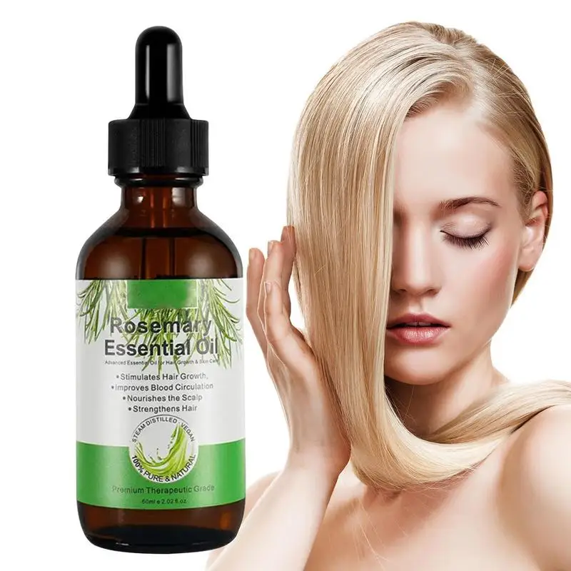 

60ml Organics Rosemary Hair Care Essential Oil Strengthen Hair Roots Anti Hair Loss Essential Oils Products For Men Women