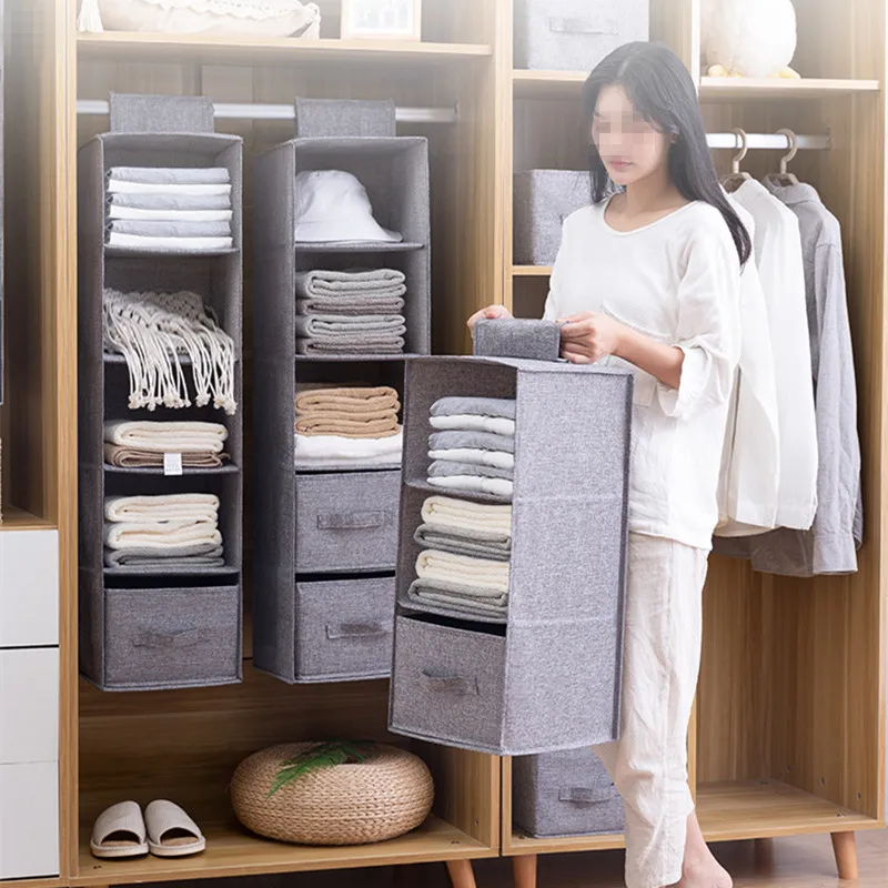 

Подвесная сумка для хранения для домашнего шкафа, подвесной органайзер для шкафа, прослойный ящик, вешалка для одежды, держатель, портативный Органайзер