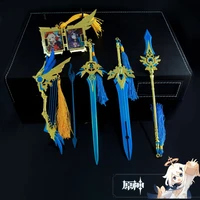 genshin impact skyward series suit game peripheral weapon model keychain keqing swords knife katana collectibles children toys