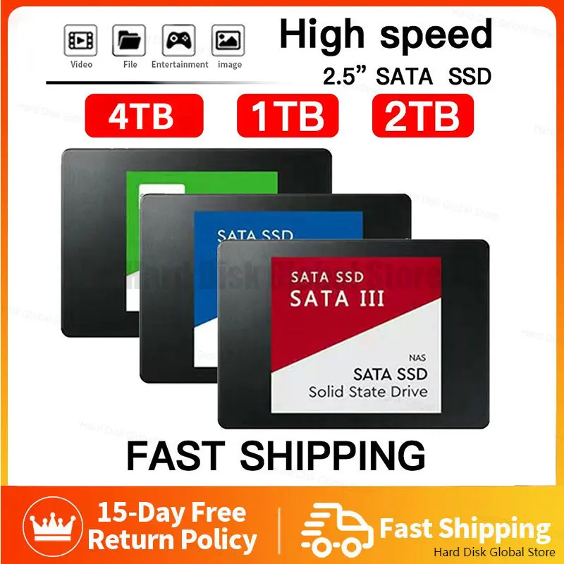 

Portable SSD 2.5Inch 1TB Sata III Hard Drive For Laptop Micro Computer Desktop 2TB 4TB Internal High Speed Solid State Hard Disk