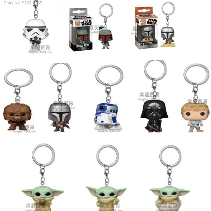 

Bandai фильм Звездная война ребенок йода мандалор Боба Фетт Дарт Вейдер искусственные брелки Фигурки игрушки