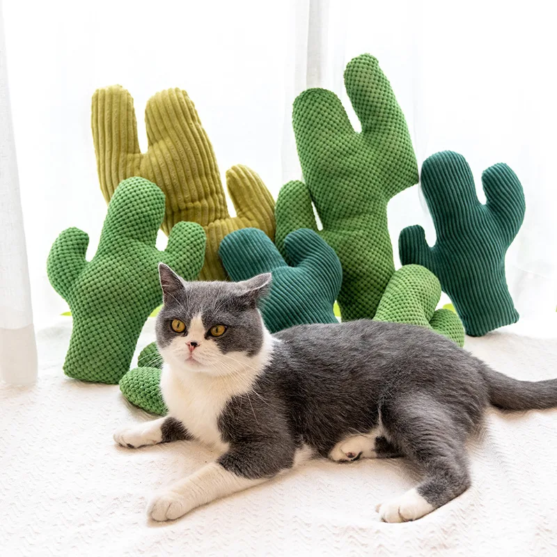 

Plush Cat Toy Teeth Grinding Catnip Kitten Playing Pillow Claws Thumb Bite Cat mint For Cats Funny cactus Interactive Toys