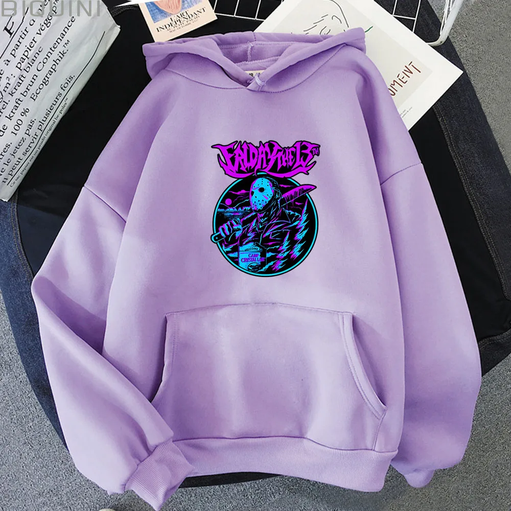 

Horror Movie 13th Friday Jason Voorhees Print Men's Hoodies Spring Autumn Fleece Aesthetic Sweatshirts Harajuku Casual Clothes
