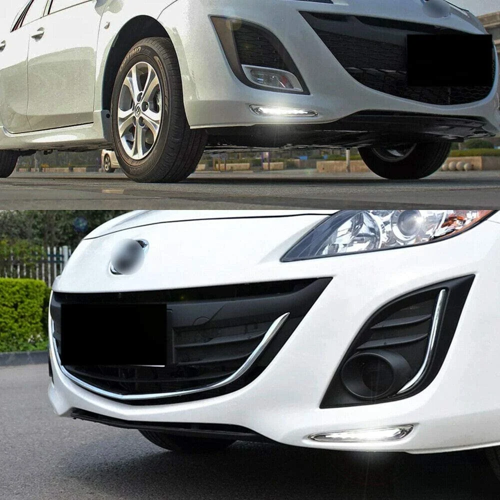 Передний бампер автомобиля дневные ходовые огни белый и желтый указатель