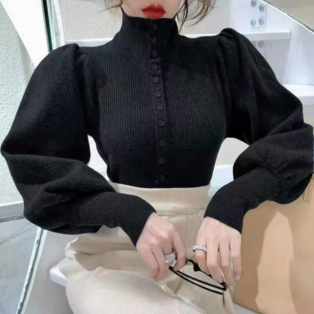 

Knitwear Jumper Popular Fall Winter Lady Ribbed Warm Knitted Sweater Stretchy Pullover Sweater