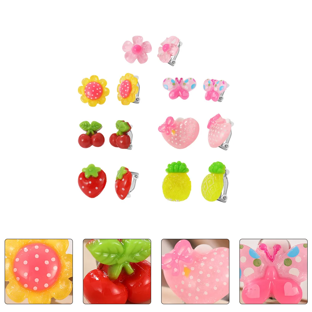 

7 пар, серьги-гвоздики в виде цветов