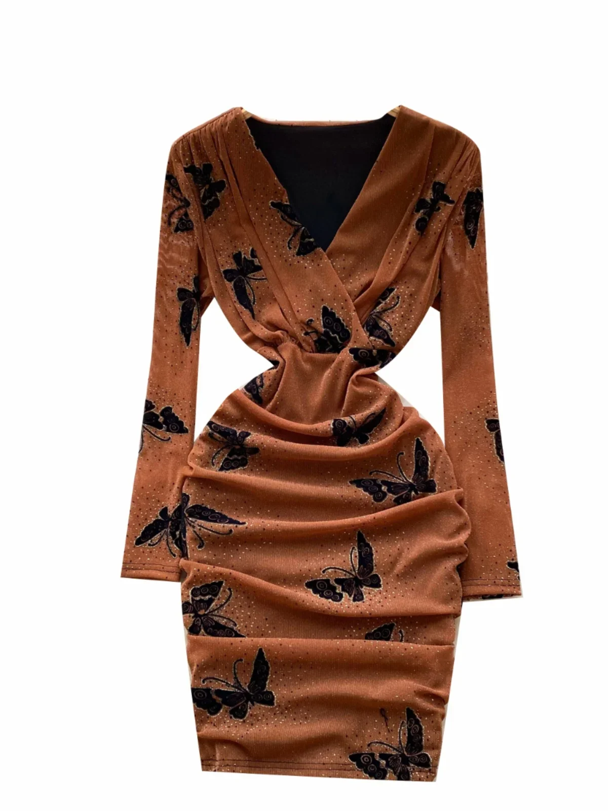 Foamlina женское повседневное облегающее осеннее платье с длинными рукавами 2024