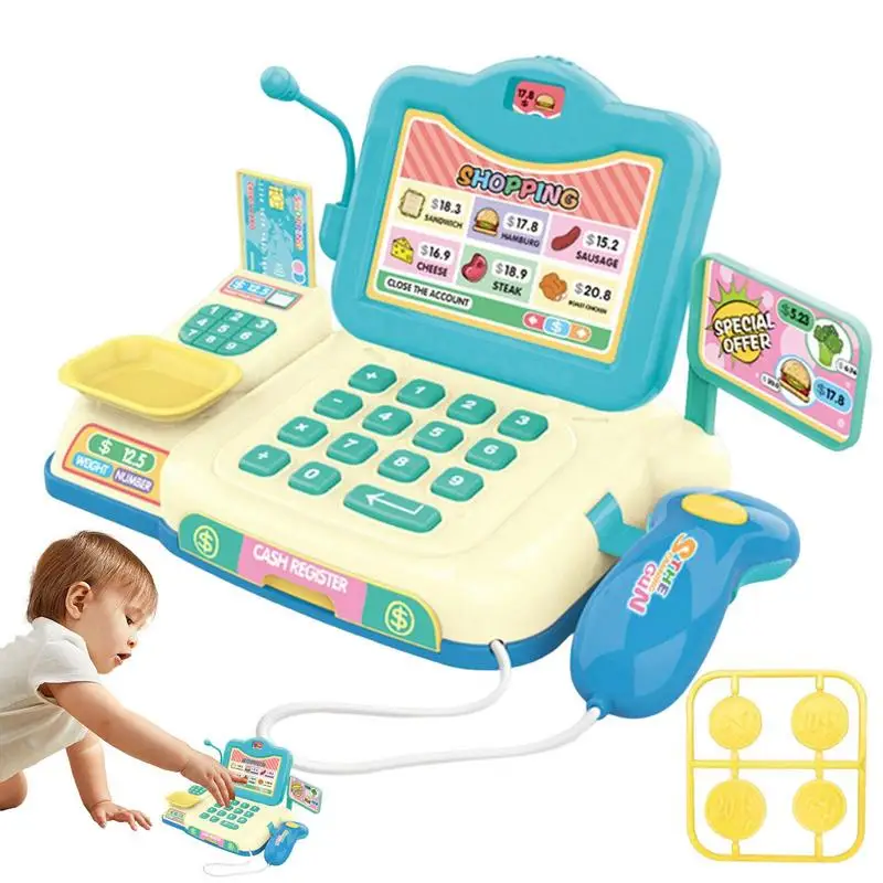 

Pretend Cash Register Mini Pretend Cash Register Toy Children Girl Grocery Store Playset With Lights And Sounds Calculator And