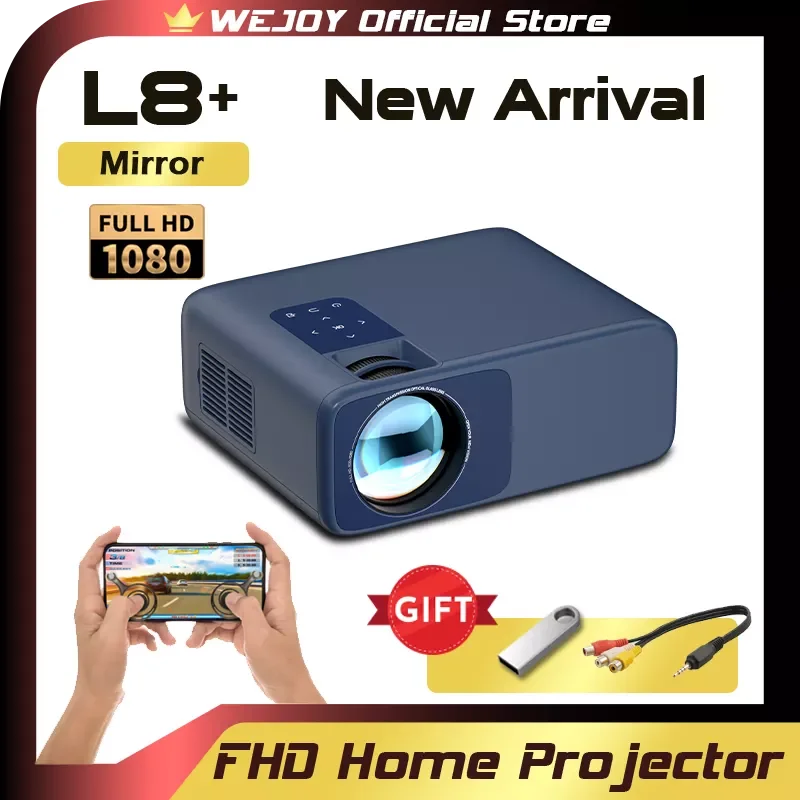 

NEW2023 [2022 NEW] L8+ Real Native 1080p Projector 5000 Lumens Wireless Mirroring Screen Share FHD Projector For Smartphone