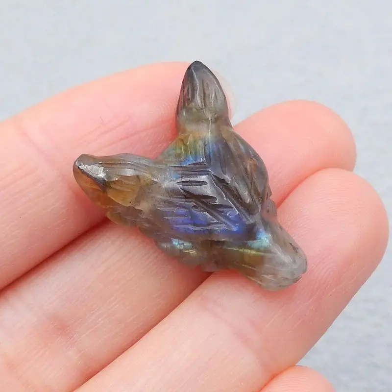 Оригинальные украшения ручной работы! Искусственная лабрадорит резная голова