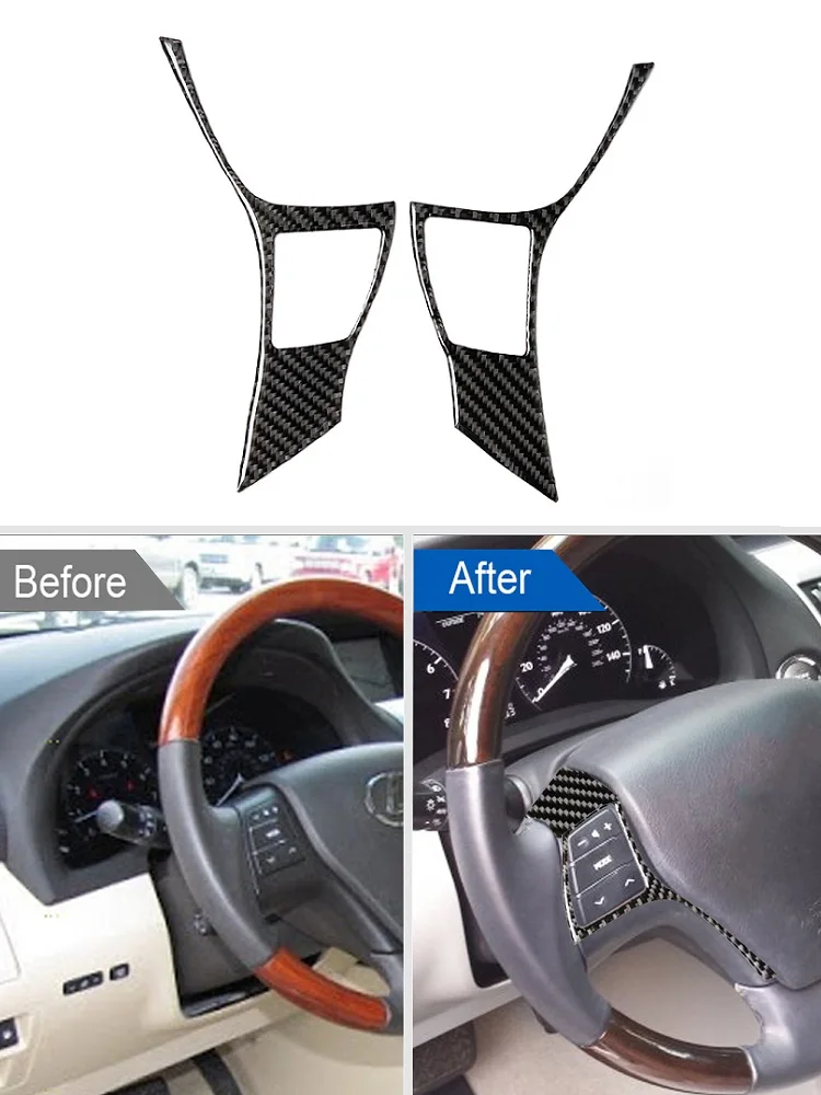 

Для Lexus RX350 RX450H 2010 2011 2012 наклейки на руль из углеродного волокна декоративные аксессуары отделка интерьера автомобиля