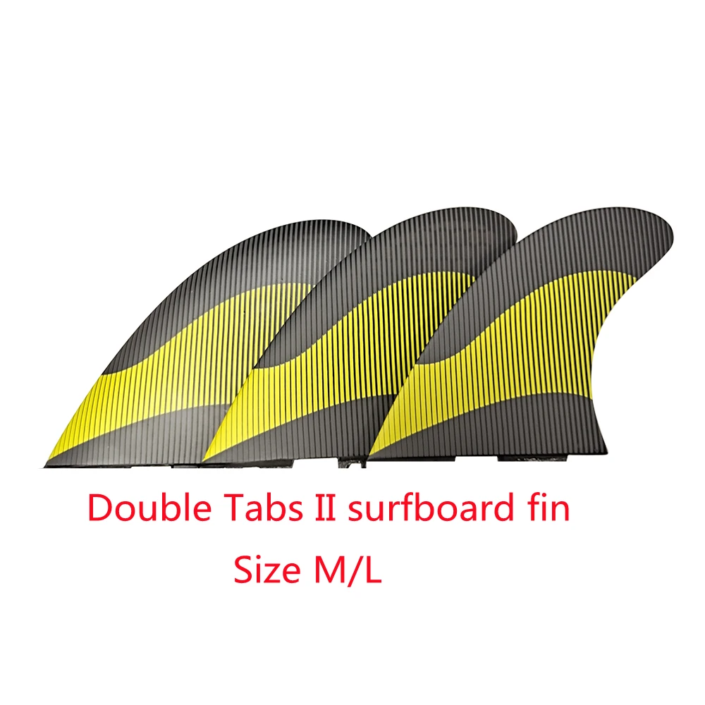 

UPSURF Double Tabs 2 Fins M/L Size Fins Honeycomb Fibreglass Surfboards Fins 3 pieces per set SUP Board Water Sports