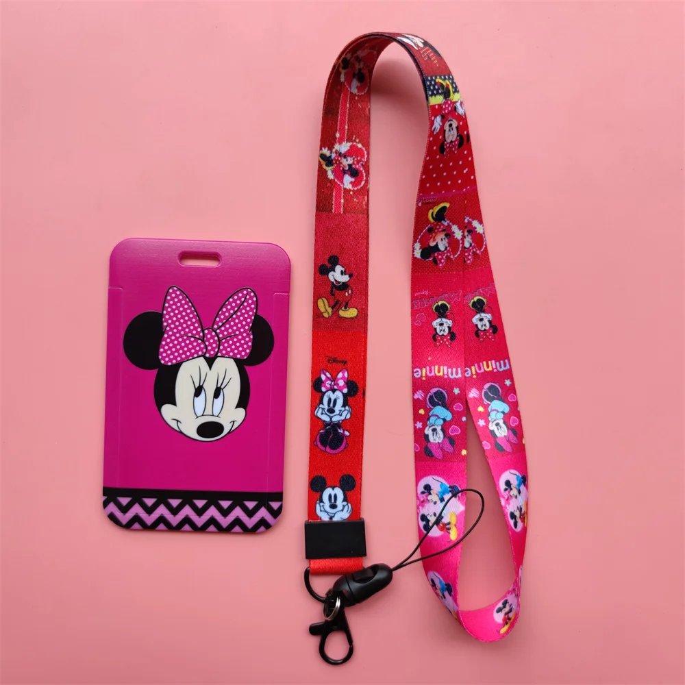 

Disney Red Minnie Hanging Card Holder Student Campus ID Badge Card Cover Nurse Cardholder Photocard