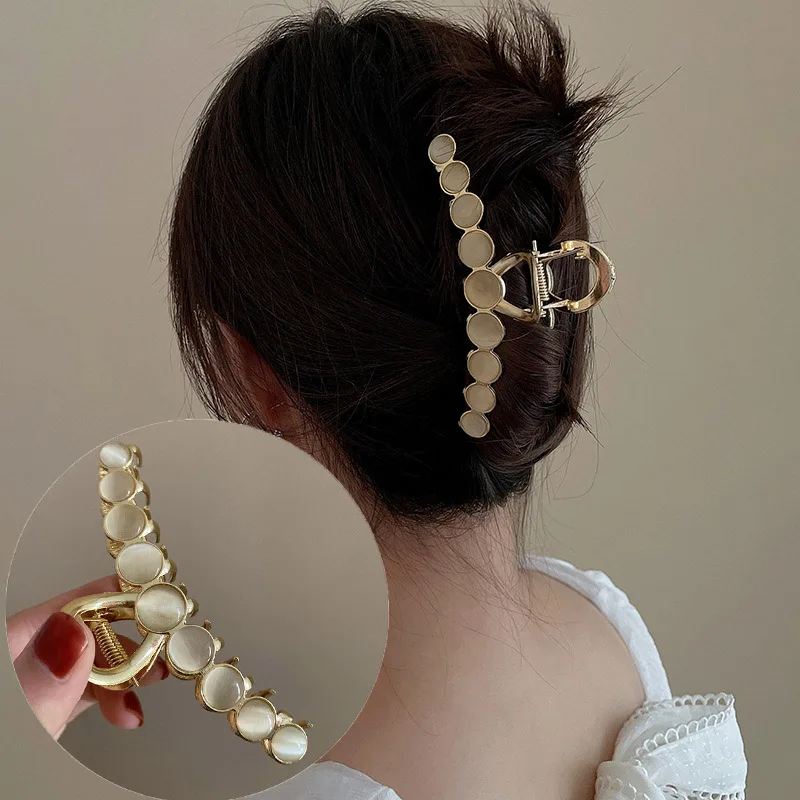

Hair Claw Clip Round Gem Hair Fixed Clip Hair Crab Shark Clip Fashion Fairpin For Woman Girls Hair Accessories