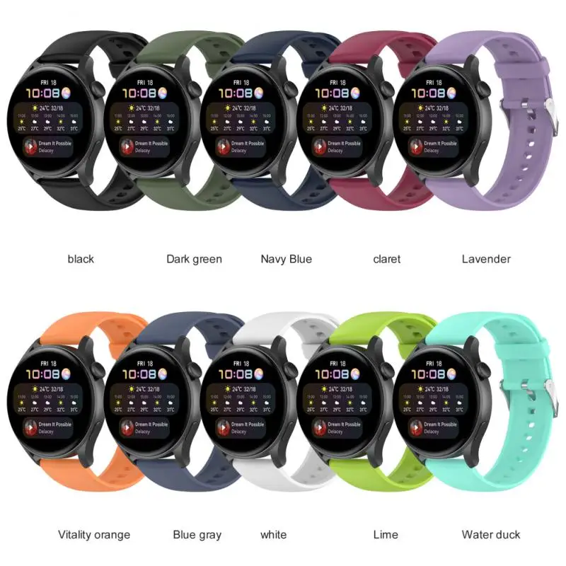 

Ремешок силиконовый для Samsung Galaxy Watch 3, спортивный водонепроницаемый браслет из нержавеющей стали для Huawei Watch 3