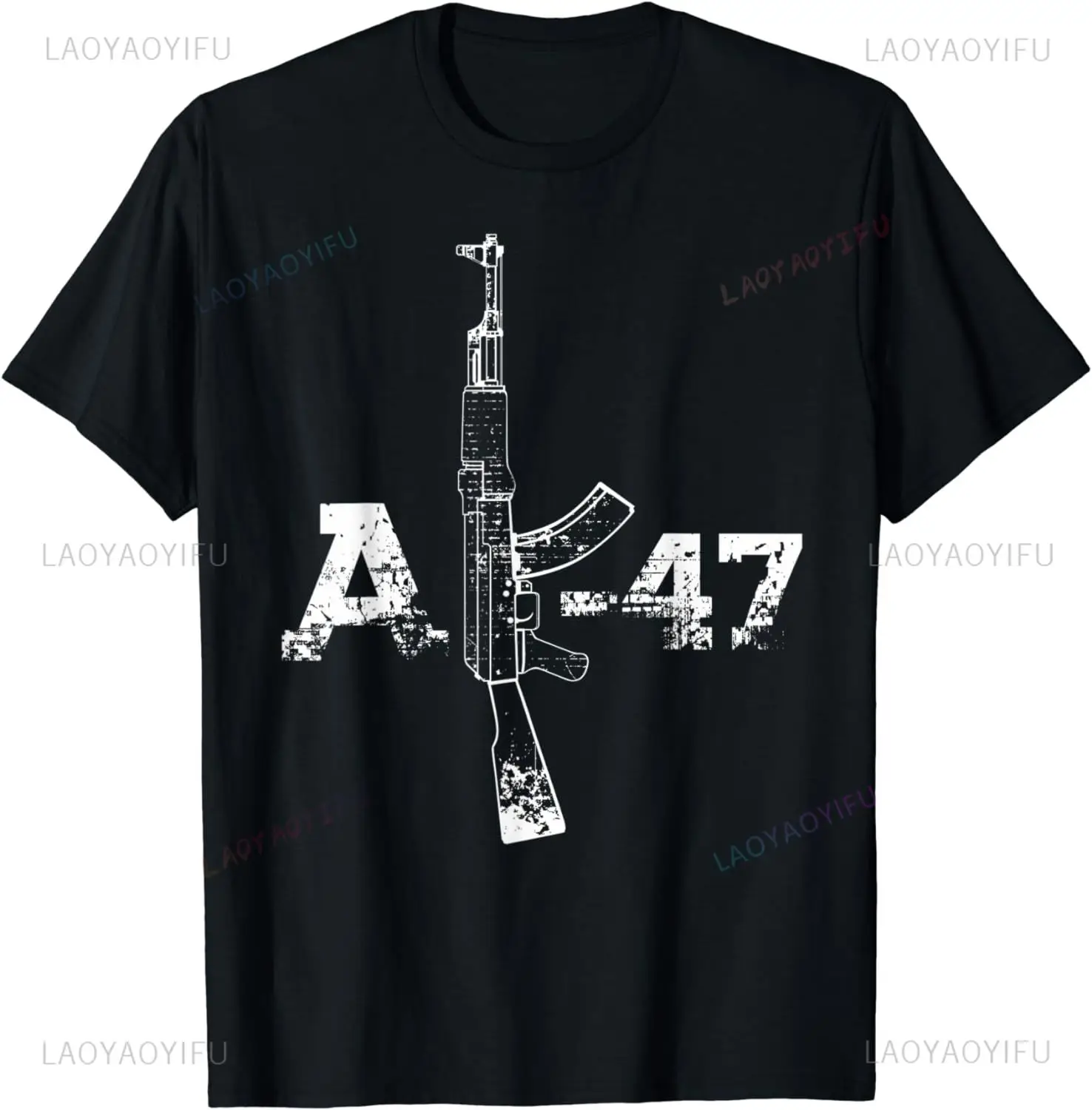 AK47 Мужская футболка крутая модная повседневная рубашка с принтом Harajuku Y2K летняя